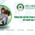 Thông báo mở lớp Trung cấp ngành Y học cổ truyền học T7/CN